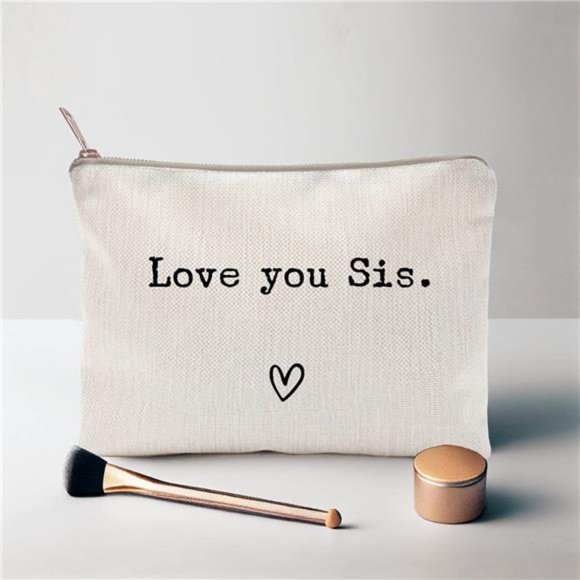 Love You Sister, Sister Gift, Missing You, Send Love, Makeup Case, Toiletry Bag - Picture 3 of 6